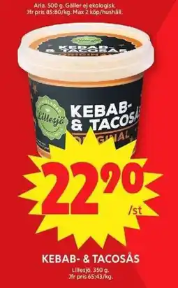 ICA Maxi Lillesjö kebab- & tacosås erbjuda
