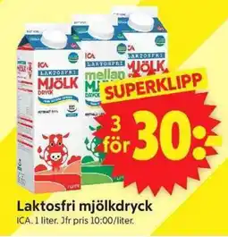 ICA Supermarket Ica laktosfri mjölkdryck erbjuda