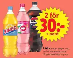 ICA Supermarket Läsk Pepsi, Zingo, 7-up. erbjuda