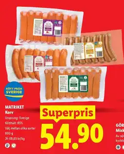 Lidl Matriket Korv erbjuda