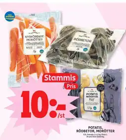 ICA Maxi Stammis Potatis, Rödbetor, Morötter erbjuda