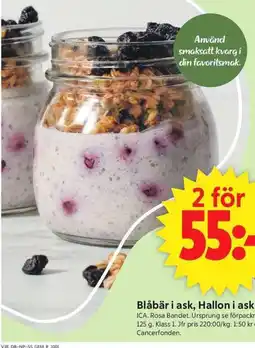 ICA Supermarket ICA Blåbär i ask, Hallon i ask erbjuda