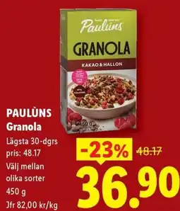 Lidl Paulüns Granola erbjuda