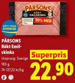 Lidl Pärsons rökt emil-skinka erbjuda