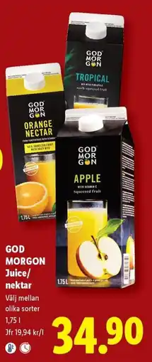 Lidl God morgon juice/ nektar erbjuda