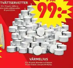 ICA Maxi Ica tvättservetter erbjuda