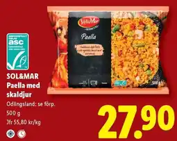 Lidl Sol&mar paella med skaldjur erbjuda