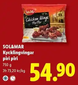Lidl Sol&mar kycklingvingar piri piri erbjuda