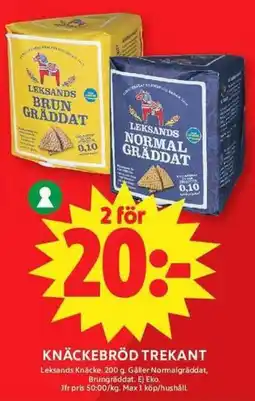ICA Maxi Leksands knäckebröd trekant erbjuda