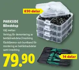 Lidl Parkside bilredskap erbjuda
