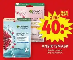 ICA Maxi Garnier ansiktsmask erbjuda
