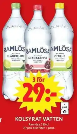 ICA Maxi Ramlösa kolsyrat vatten erbjuda