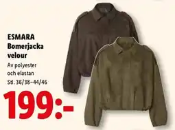 Lidl Esmara Bomerjacka velour erbjuda