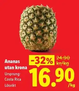 Lidl Ananas utan krona erbjuda