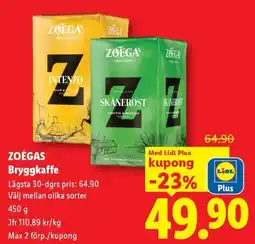 Lidl Zoegas bryggkaffe erbjuda