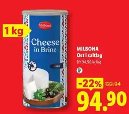 Lidl Milbona cheese in brine erbjuda