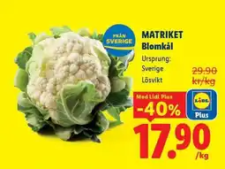 Lidl Matriket Blomkål erbjuda