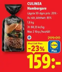 Lidl Culinea Hamburgare erbjuda