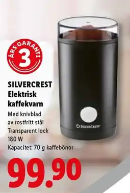 Lidl Silvercrest elektrisk kaffekvarn erbjuda
