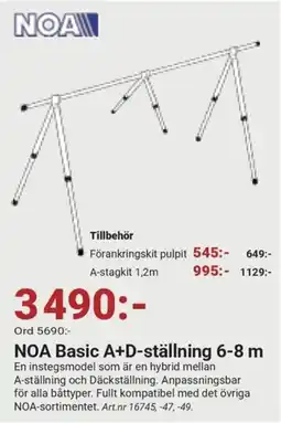 Erlandsons Brygga Noa basic a+d-ställning 6-8 m erbjuda