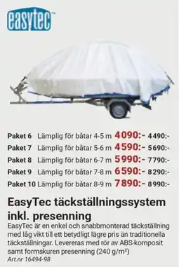 Erlandsons Brygga EasyTec täckställningssystem erbjuda
