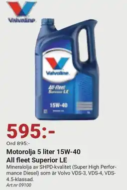 Erlandsons Brygga Valvoline motorolja 15w-40 erbjuda