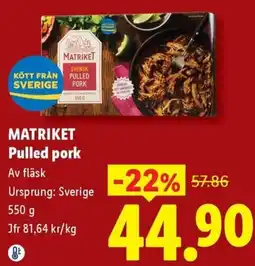 Lidl Matriket pulled pork erbjuda