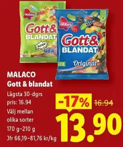 Lidl Malaco gott & blandat erbjuda