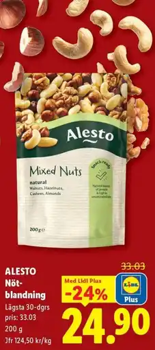 Lidl Alesto Nötblandning erbjuda