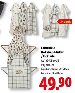 Lidl Livarno kökshanddukar /förkläde erbjuda