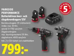 Lidl Parkside performance batteridriven borr- och slagskruvdragare 12V erbjuda