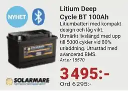 Erlandsons Brygga Solarmare lithium deep cycle bt 100ah erbjuda