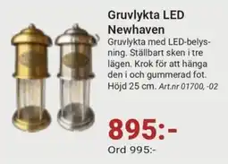 Erlandsons Brygga Gruvlykta LED Newhaven erbjuda