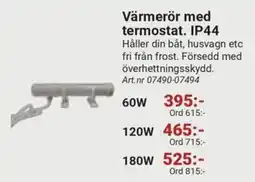 Erlandsons Brygga Värmerör med termostat. IP44 erbjuda