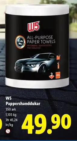 Lidl W5 pappershanddukar erbjuda