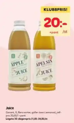 Hemköp Garant juice erbjuda