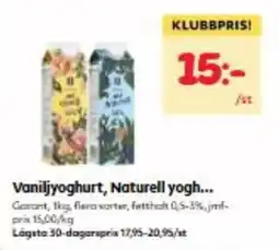 Hemköp Garant vaniljyoghurt erbjuda