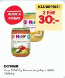 Hemköp Hipp barnmat erbjuda
