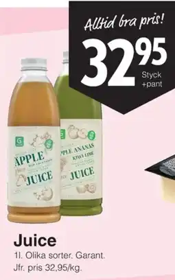 Matöppet Juice erbjuda