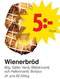 Matöppet Wienerbröd erbjuda