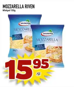 Din Mat Mlekpol mozzarella riven erbjuda