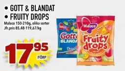 Din Mat Malaco Fruity Drops erbjuda