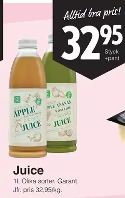 Matöppet Juice erbjuda