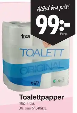 Matöppet Toalettpapper erbjuda