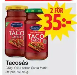 Matöppet Tacosås erbjuda