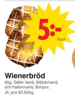 Matöppet Wienerbröd erbjuda