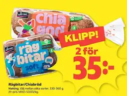 Coop Hatting rågbitar/chia bröd erbjuda