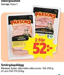 Coop Pärsons smörgåspålegg erbjuda