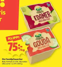 Coop Arla ost familjefavoriter erbjuda