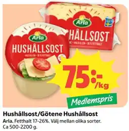 Coop Arla Hushållsost erbjuda